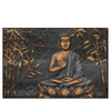 Led Wandbild Goldener Buddha Bambus Querformat Produktvorschau Frontal