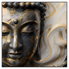 Led Wandbild Goldener Buddha Fluid Art Quadrat Produktvorschau Frontal
