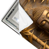 Led Wandbild Goldener Buddha Im Bambuswald Hochformat Materialvorschau