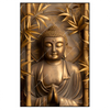 Led Wandbild Goldener Buddha Im Bambuswald Hochformat Produktvorschau Frontal