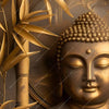 Led Wandbild Goldener Buddha Im Bambuswald Querformat Zoom