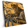 Led Wandbild Goldener Leopard Imposanter Jaeger Quadrat Produktvorschau Seitlich