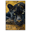 Led Wandbild Goldener Panther Hochformat Produktvorschau Frontal