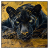 Led Wandbild Goldener Panther Quadrat Produktvorschau Frontal