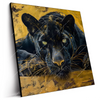 Led Wandbild Goldener Panther Quadrat Produktvorschau Seitlich