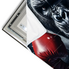 Led Wandbild Gorilla Mit Roten Boxhandschuhen Querformat Materialvorschau