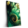 Led Wandbild Gruene Spiralblaetter Hochformat Produktvorschau Seitlich