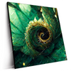 Led Wandbild Gruene Spiralblaetter Quadrat Produktvorschau Seitlich