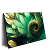 Led Wandbild Gruene Spiralblaetter Querformat Produktvorschau Seitlich