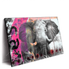 Led Wandbild Grunge Elefant Querformat Produktvorschau Seitlich