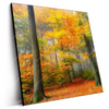 Led Wandbild Herbstfarben Im Nebligen Wald Quadrat Produktvorschau Seitlich