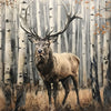 Led Wandbild Hirsch Im Birkenwald Quadrat Motivvorschau