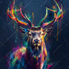 Led Wandbild Hirsch Im Leuchtenden Farbmix Quadrat Motivvorschau