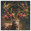 Led Wandbild Hirsch Mit Floralem Geweih Quadrat Produktvorschau Frontal