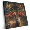 Led Wandbild Hirsch Mit Floralem Geweih Quadrat Produktvorschau Seitlich