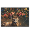 Led Wandbild Hirsch Mit Floralem Geweih Querformat Produktvorschau Frontal