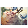 Led Wandbild Hirsch Voegel Querformat Produktvorschau Frontal