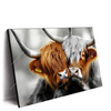 Led Wandbild Hochlandrinder Harmonie Der Natur Querformat Produktvorschau Seitlich