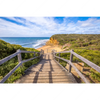 Led Wandbild Holztreppe Zum Einsamen Strand Querformat Motivvorschau