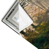 Led Wandbild Idyllischer Wald Mit Bruecke Quadrat Materialvorschau