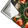 Led Wandbild Kaffee Inmitten Wunderschoener Blumen Hochformat Materialvorschau