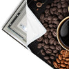 Led Wandbild Kaffee Mit Blattdekoration Hochformat Materialvorschau