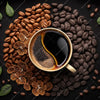 Led Wandbild Kaffee Mit Blattdekoration Quadrat Motivvorschau