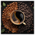 Led Wandbild Kaffee Mit Blattdekoration Quadrat Produktvorschau Frontal