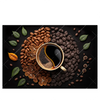 Led Wandbild Kaffee Mit Blattdekoration Querformat Produktvorschau Frontal