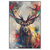 Led Wandbild Kreativer Hirsch Mit Farbspritzern Hochformat Produktvorschau Frontal