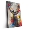 Led Wandbild Kreativer Hirsch Mit Farbspritzern Hochformat Produktvorschau Seitlich