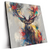 Led Wandbild Kreativer Hirsch Mit Farbspritzern Quadrat Produktvorschau Seitlich