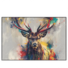 Led Wandbild Kreativer Hirsch Mit Farbspritzern Querformat Produktvorschau Frontal