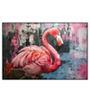 Led Wandbild Kunstvoller Flamingo Querformat Produktvorschau Frontal
