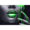 Led Wandbild Lippen Silber Gruen Querformat Motivvorschau