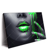 Led Wandbild Lippen Silber Gruen Querformat Produktvorschau Seitlich