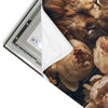 Led Wandbild Loewe Schlaeft In Blueten Quadrat Materialvorschau