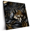 Led Wandbild Luxurioeser Fuchs Mit Blumen Quadrat Produktvorschau Seitlich