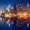 Led Wandbild Manhattan Bei Nacht Quadrat Motivvorschau