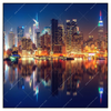Led Wandbild Manhattan Bei Nacht Quadrat Produktvorschau Frontal