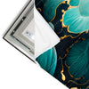 Led Wandbild Marmor Blueten In Tuerkis Gold Hochformat Materialvorschau