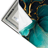 Led Wandbild Marmor Blueten In Tuerkis Gold Quadrat Materialvorschau