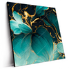 Led Wandbild Marmor Blueten In Tuerkis Gold Quadrat Produktvorschau Seitlich