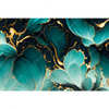 Led Wandbild Marmor Blueten In Tuerkis Gold Querformat Motivvorschau