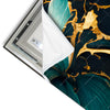 Led Wandbild Marmor Blueten In Tuerkis Gold Schmal Materialvorschau