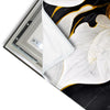 Led Wandbild Marmor Blueten In Weiss Gold Hochformat Materialvorschau