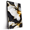 Led Wandbild Marmor Blueten In Weiss Gold Hochformat Produktvorschau Seitlich