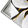 Led Wandbild Marmor Blueten In Weiss Gold Schmal Materialvorschau