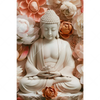 Led Wandbild Meditierender Buddha Mit Blueten Hochformat Motivvorschau
