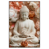 Led Wandbild Meditierender Buddha Mit Blueten Hochformat Produktvorschau Frontal